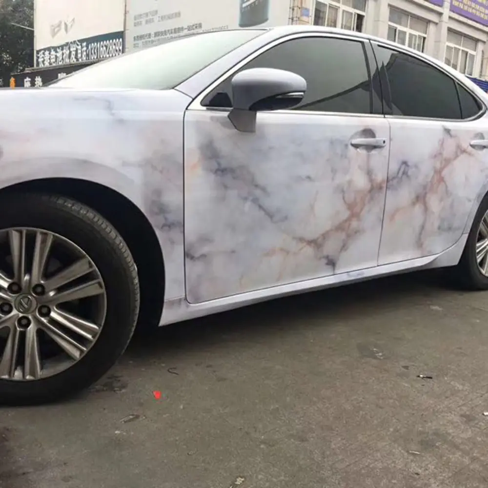 Low-Tack Gloss Marble Vinyl Wrap