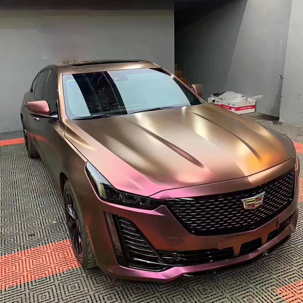 Brown Red Matte Diamond Chameleon Vinyl Wrap