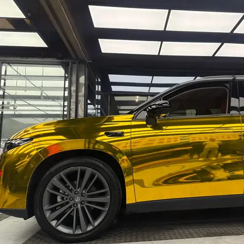 Super Stretch Mirror Chrome Gold PET Liner Wrap