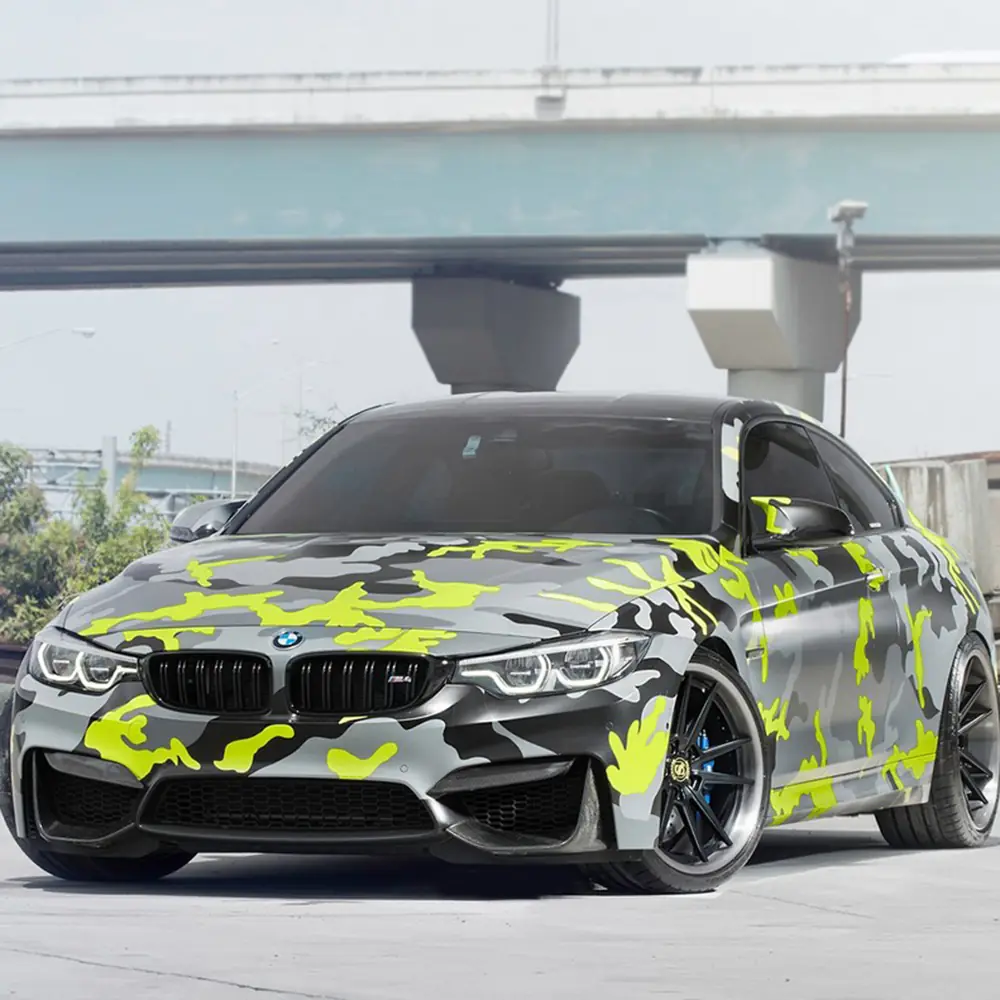 Black Yellow Grey Camo Vinyl Wrap