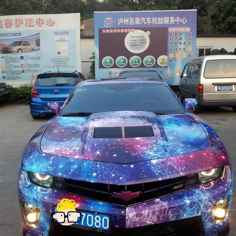 Low-Tack Galaxy Pattern Vinyl Wrap