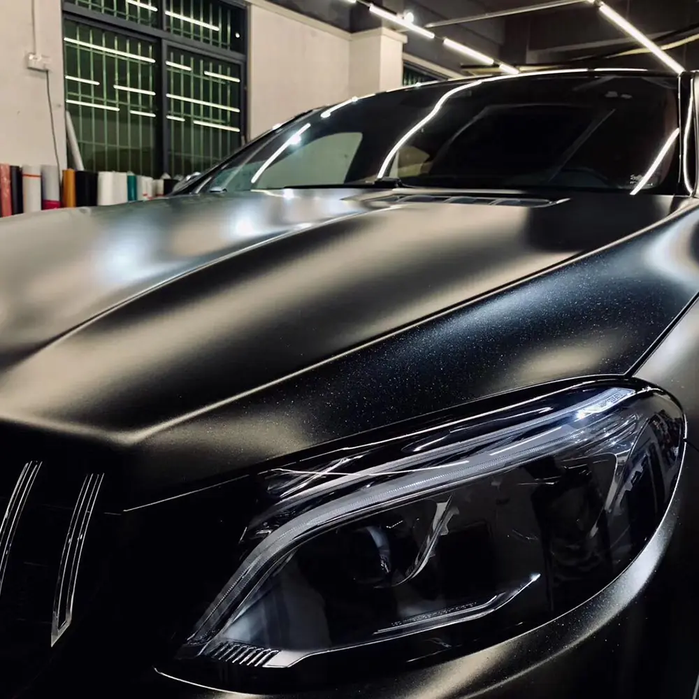 Black Matte Heavy Metallic Vinyl Wrap