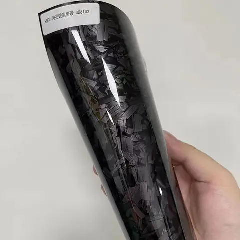 Super Gloss Black Forged Carbon PET Liner Wrap
