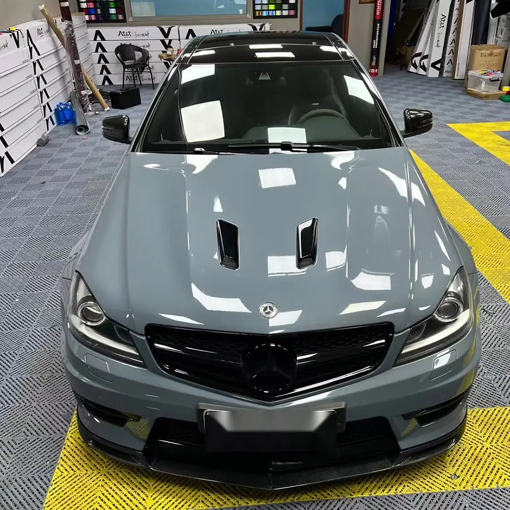 Light Cement Grey Super Gloss Crystal Vinyl Wrap