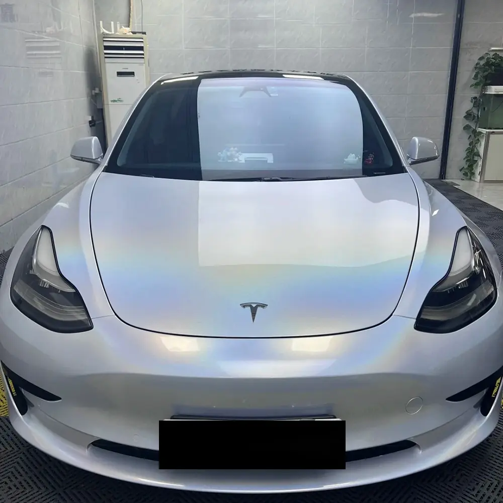 Diamond Laser White Vinyl Wrap