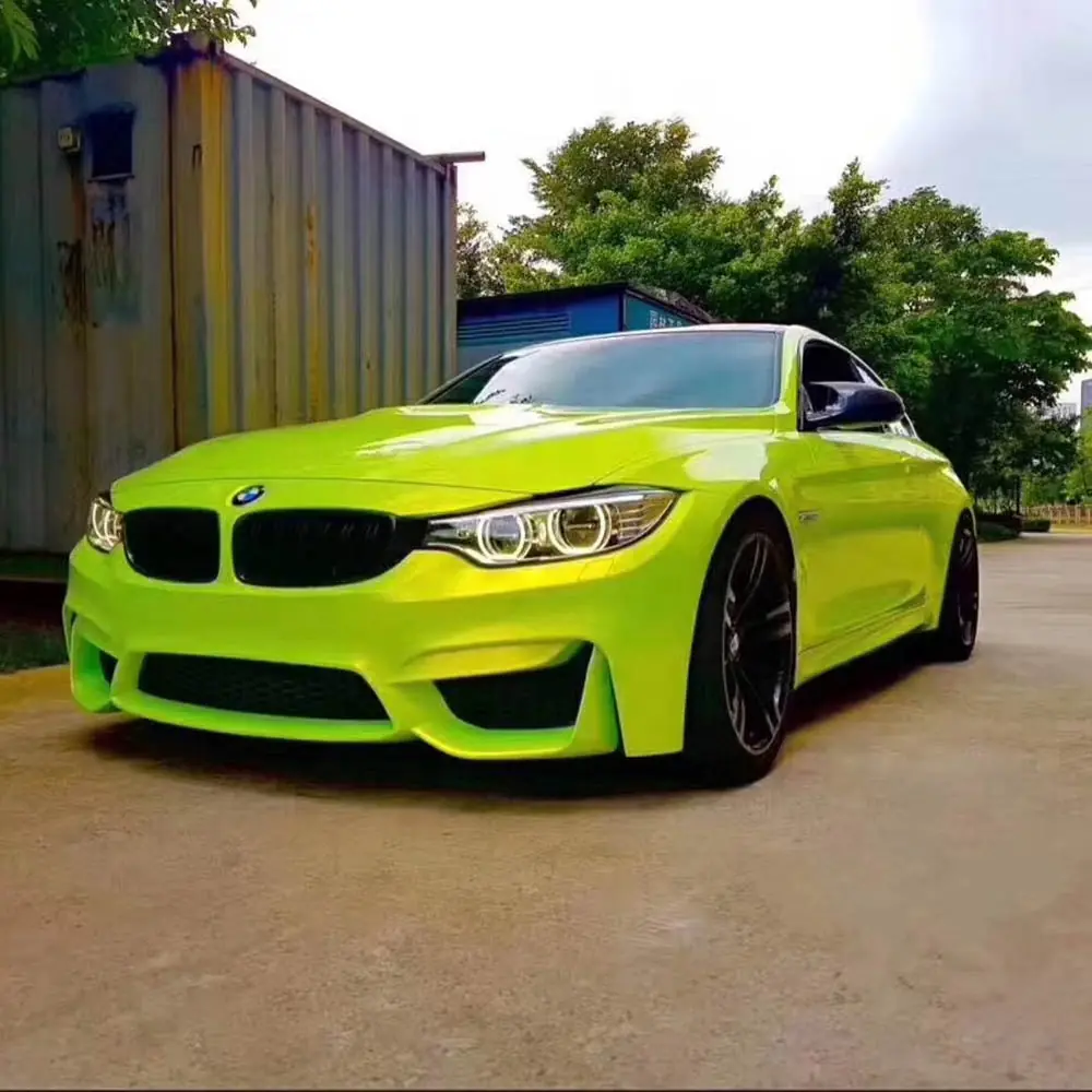 Fluorescence Yellow Magic Gold Color-Shift Vinyl Wrap