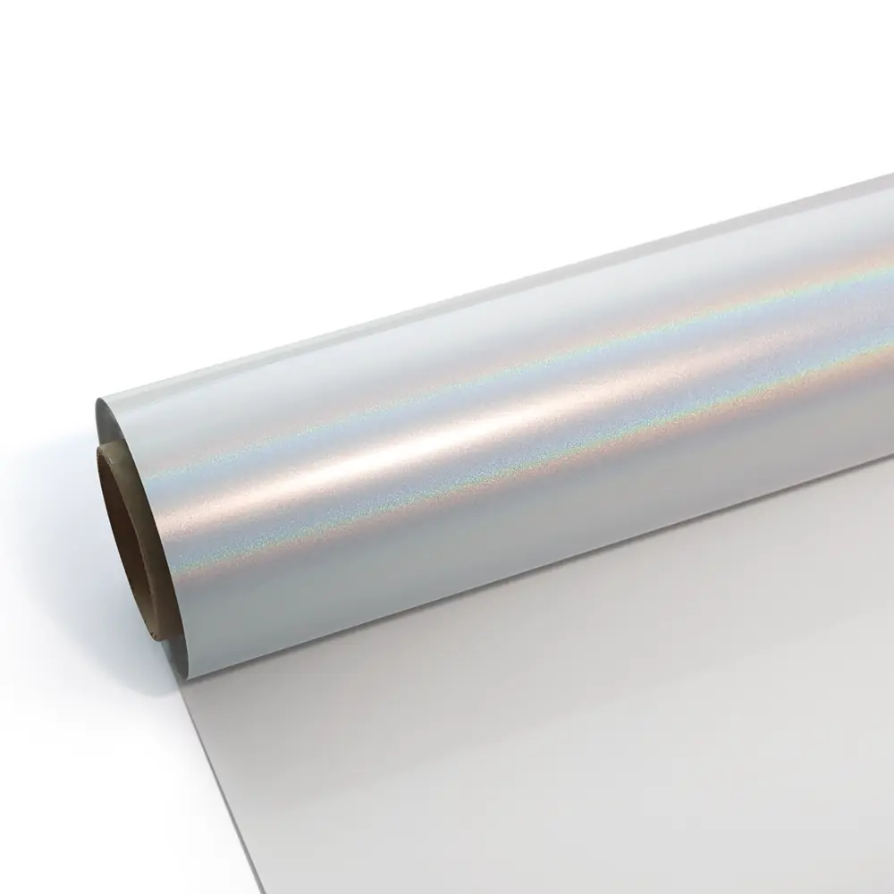 White Gloss Iridescent Holographic Vinyl Wrap