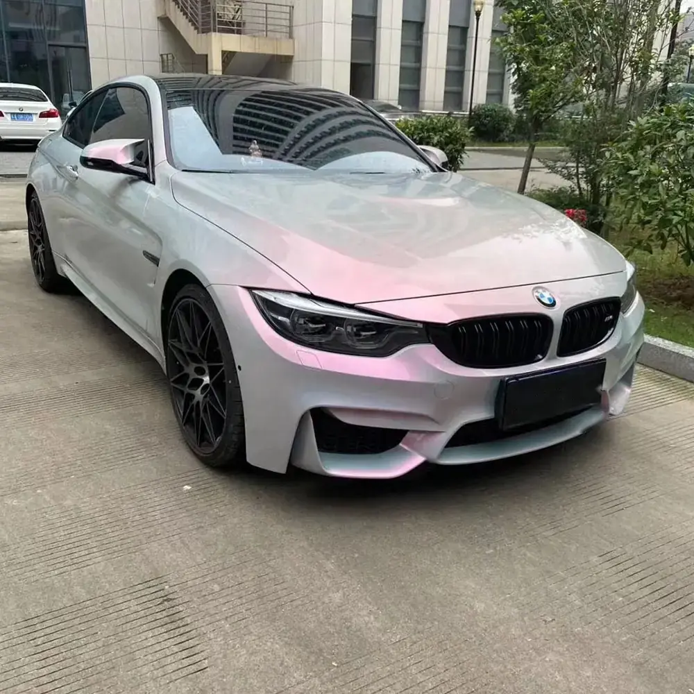 Stone Grey Pink Twin-Color Candy Gloss Vinyl Wrap