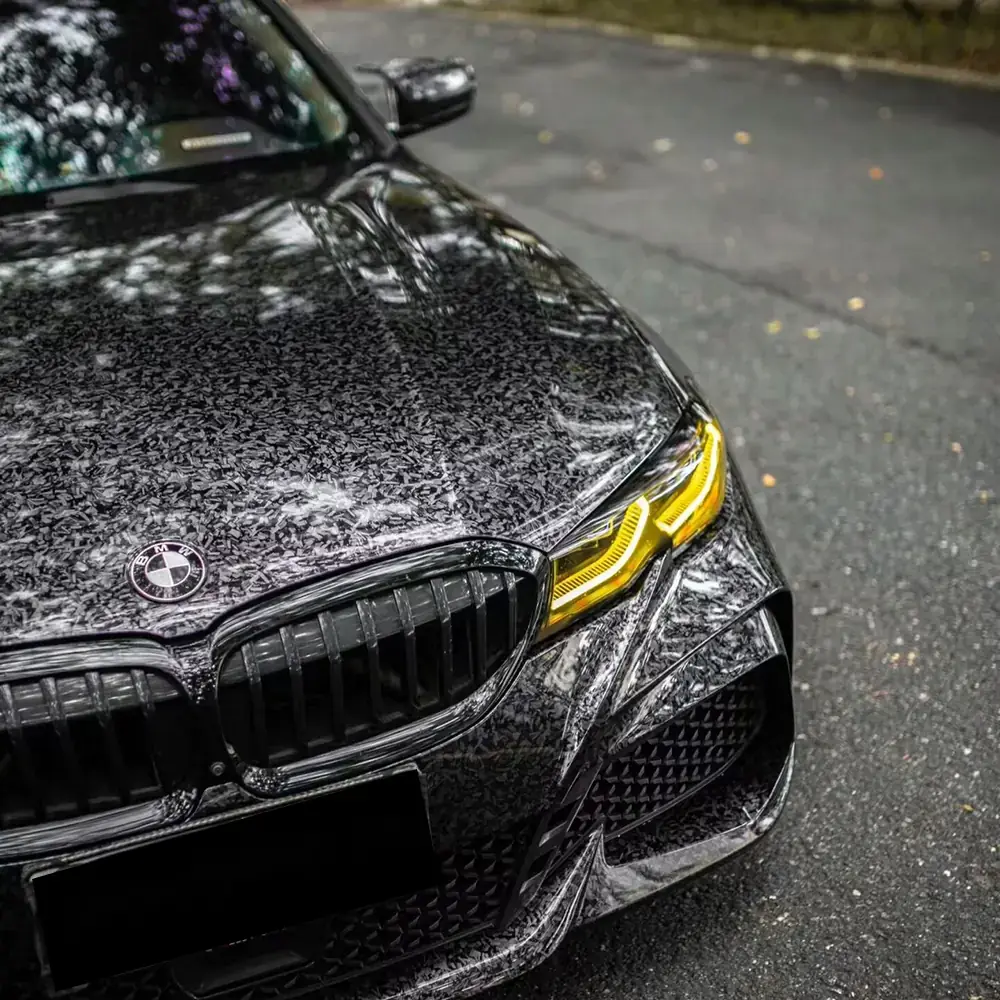 Black Forged Carbon PET Liner Wrap