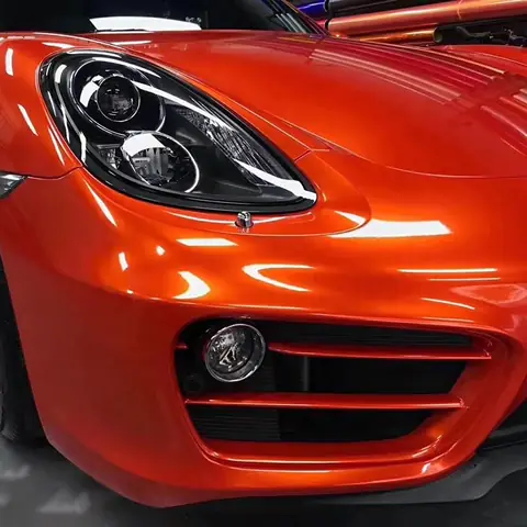 Fire Orange Super Gloss Metallic Vinyl Wrap